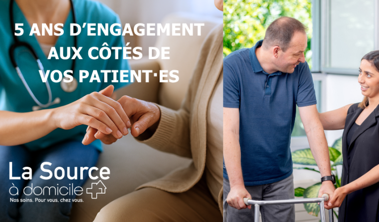 Soignante avec patients à domicile