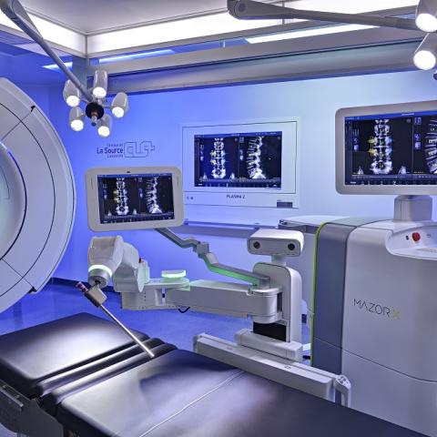 Bloc opératoire Mazor X Clinique de La Source 