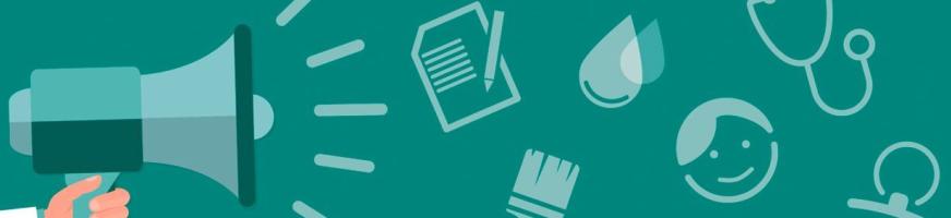 Mégaphone et pictogrammes