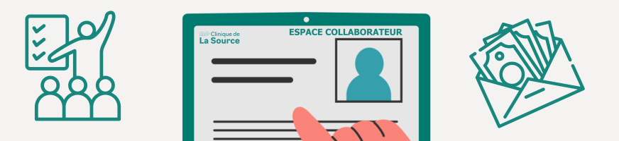 Ordinateur avec page web Espace collaborateur